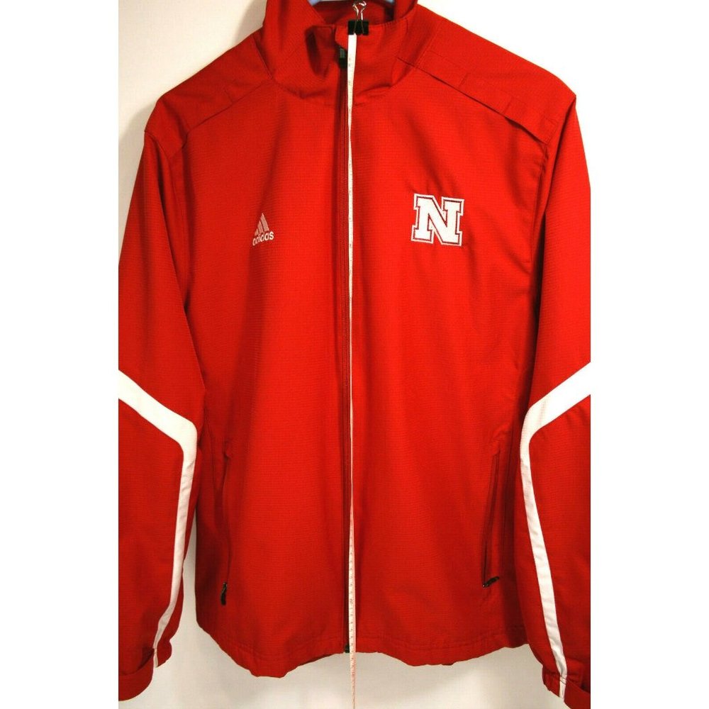 Adidas Jacket Mens Sz Small Nebraska Woven Warmup Style 6985A Red $49 - Picture 5 of 12